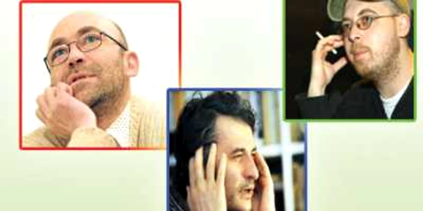 Scriitorul Filip Florian, Regizorul Cristi Puiu şi Dramaturgul Peca Ştefan 