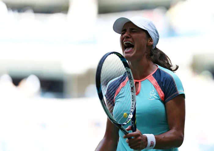 Monica Niculescu reacţionează în partida contra danezei Caroline Wozniacki la  US Open 2016 la Centrul Naţional de Tenis USTA Billie Jean King în Flushing cartierul Queens New York FOTO Guliver/GettyImages/Elsa 