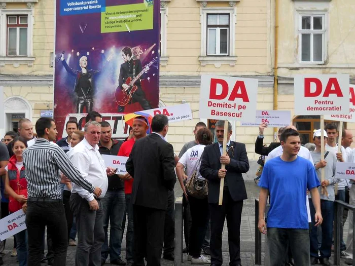 Miting  USL în centrul Clujului