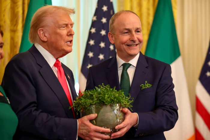 Donald Trump și premierul irlandez Micheal Martin/FOTO:X/@MichealMartinTD