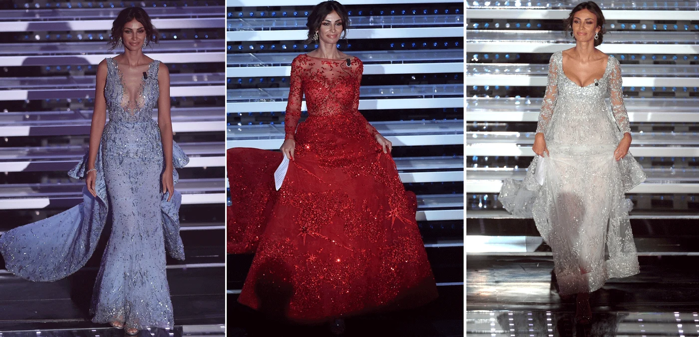 Mădălina Ghenea a schimbat trei ținute la Sanremo