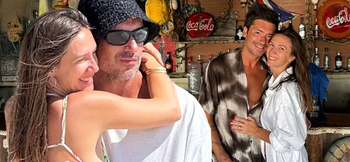 Radu Vâlcan e fericit alături de Adela Popescu și copiii lor, în vacanța de la Șușani