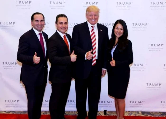 Gabriel Constantin (al doilea din stânga) alături de Donald Trump FOTO: magnanews.ro
