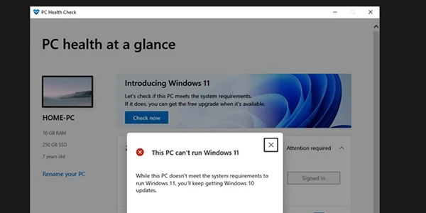 Windows 11 PC Health compatibilitate sistem