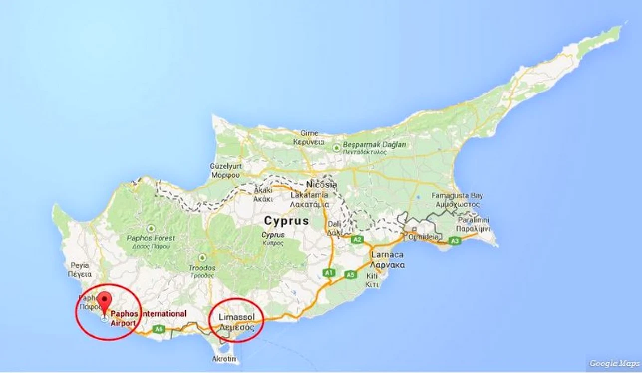 Google Maps - baze militare Cipru