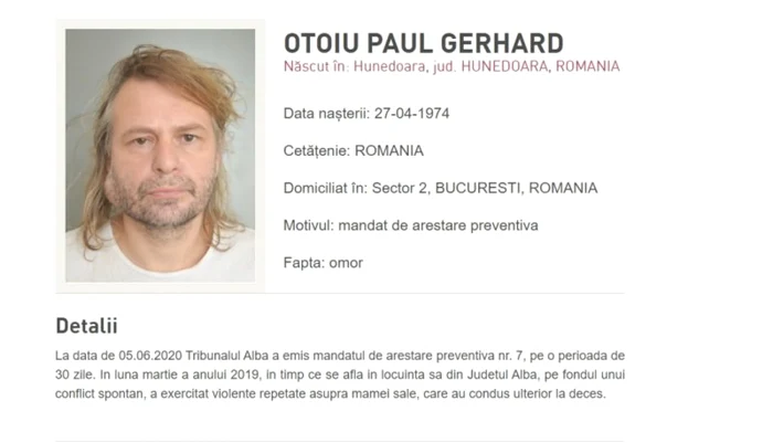 Bărbatul a fost dat în urmărire internaţională în două rânduri. Foto: Poliţia Română