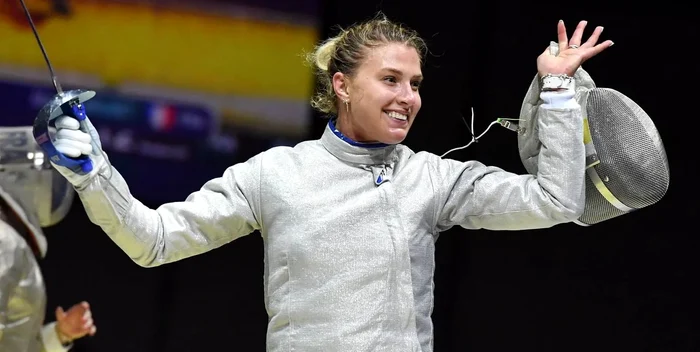 Olga Harlan, bucuroasă la finalul partidei cu sportiva din Rusia. Foto Facebook