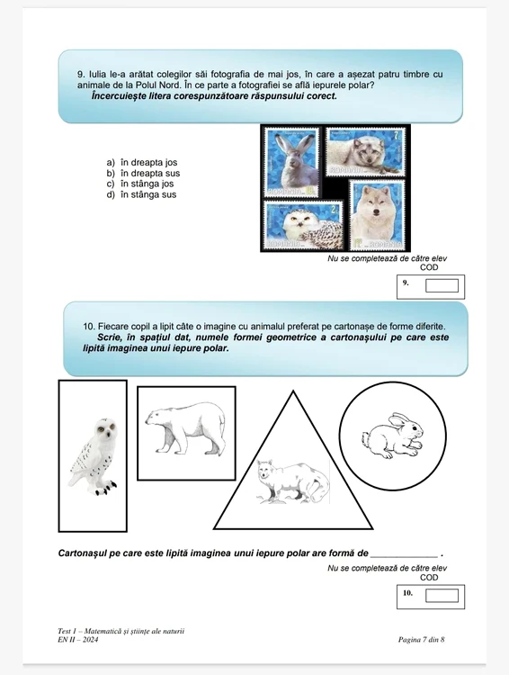 Testul 1 Matematică și Științele Naturii clasa a II a (3) jpeg