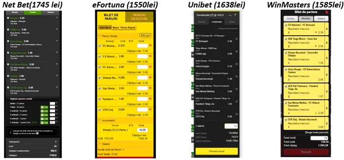 Câștiguri pe aceleași evenimente, la case diferite, influențate de bonus
