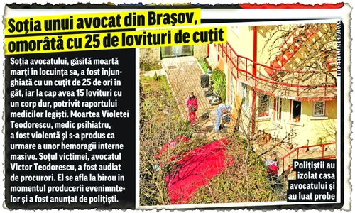 Ziarul Click! a relatat la 31 martie  despre crima care a îngrozit cartierul  braşovean Noua  La acea dată, Victor  Teodorescu nu era considerat suspect jpeg