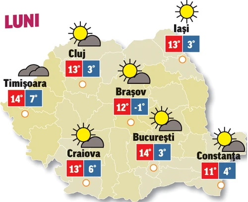 Ultima săptămâna din martie începe cu vreme frumoasă și însorită