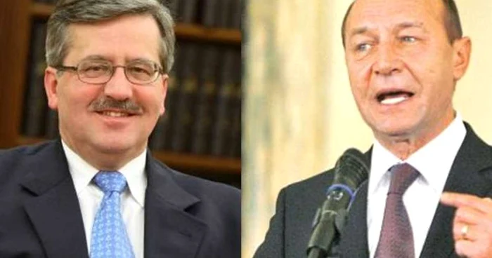 Preşedintele Poloniei, Bronislaw Komorowski, şi omologul său, Traian Băsescu