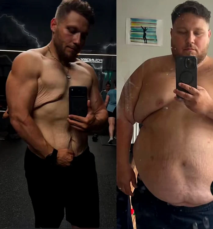 Cosmin Murgu a ajuns de la 163 de kilograme la 77 kilograme Foto: Tiktok