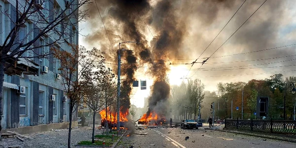 Explozii în centrul Kiev FOTO Twitter / @MattiMaasikas