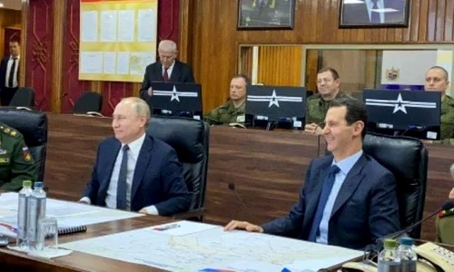 Vladimir Putin in Siria cu omologul Bashar al Assad 7 ianuarie FOTO AFP