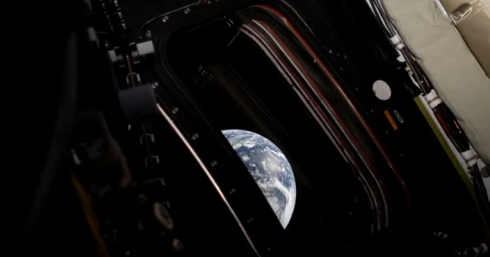 Pământul văzut de pe drumul spre Lună / foto: captură video