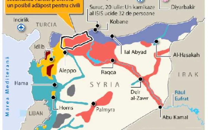 INFOGRAFIE Zona de securitate la granita Turciei cu Siria impotriva Statului Islamic 