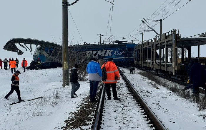 Accidentul feroviar de la Radomirești. Foto: ISU Teleorman