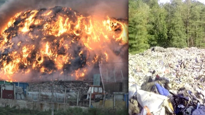 Incendiu la groapa de gunoi din Măldăreşti Vâlcea, Foto: ziareromania.ro