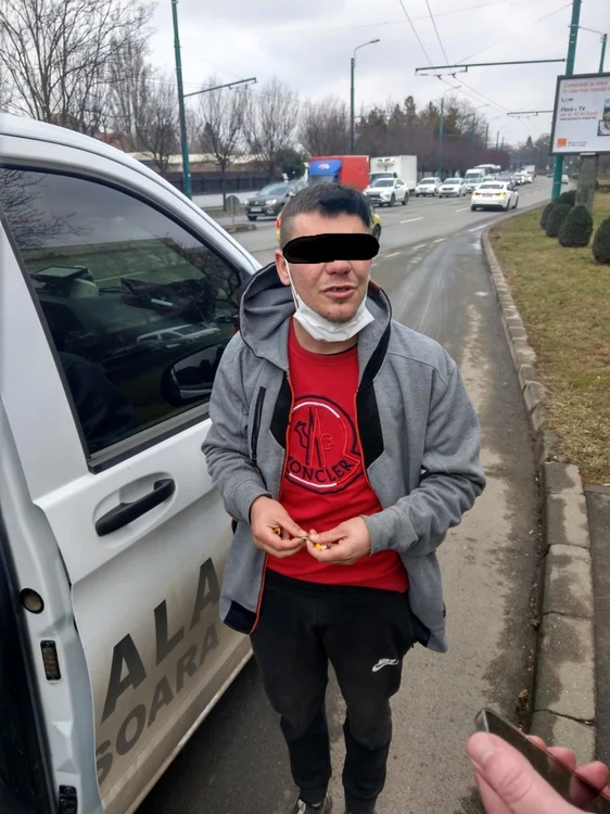 Hoţ prins la Timişoara FOTO Poliţia Locală