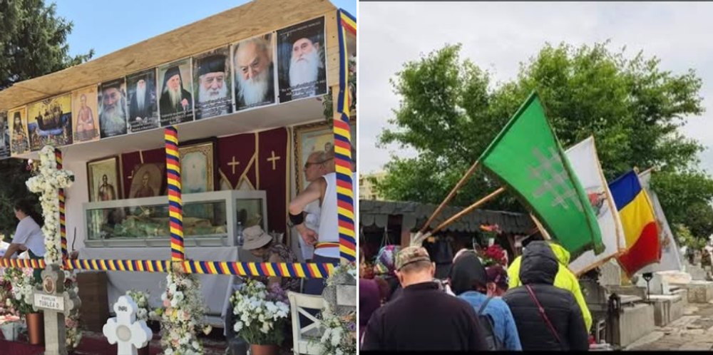 Anchetă după arborarea de steaguri legionare la mormântul preotului Ilie Lăcătușu. Arhiepiscopia acuză familia de profit nejustificat. Mesajul Patriarhiei