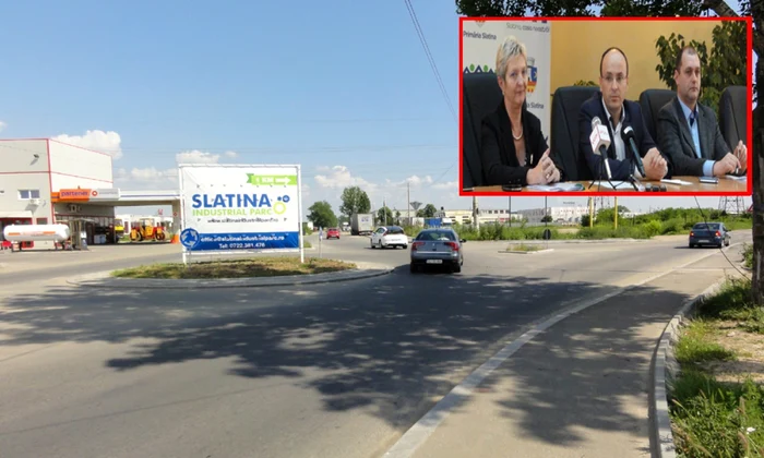 Semnarea primului contract de afaceri al Parcului Industrial Slatina a avut loc pe Dealul Grădişte: Albina Dumitrescu, Minel Prina, Ciprian Chiţoiu   (FOTO: Mugurel Manea)