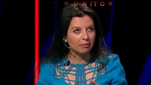 Margarita Simonian, şefa postului de televiziune Russia Today.