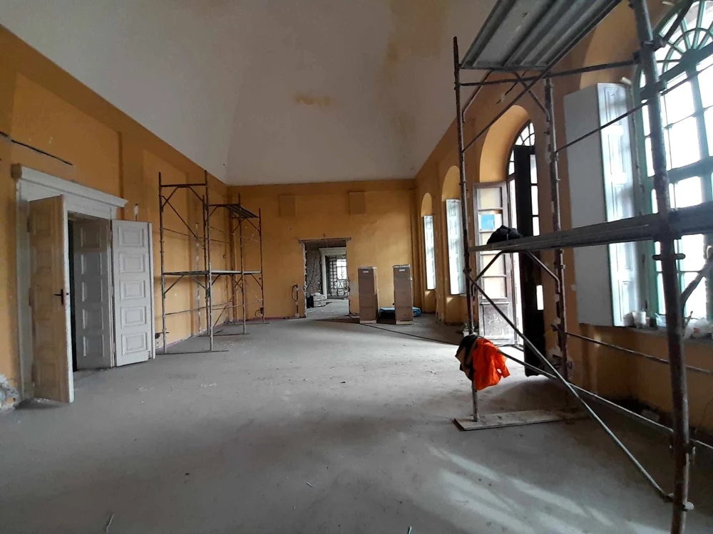 Conacul Mocioni de la Foeni în timpul restaurării FOTO Ștefan Both