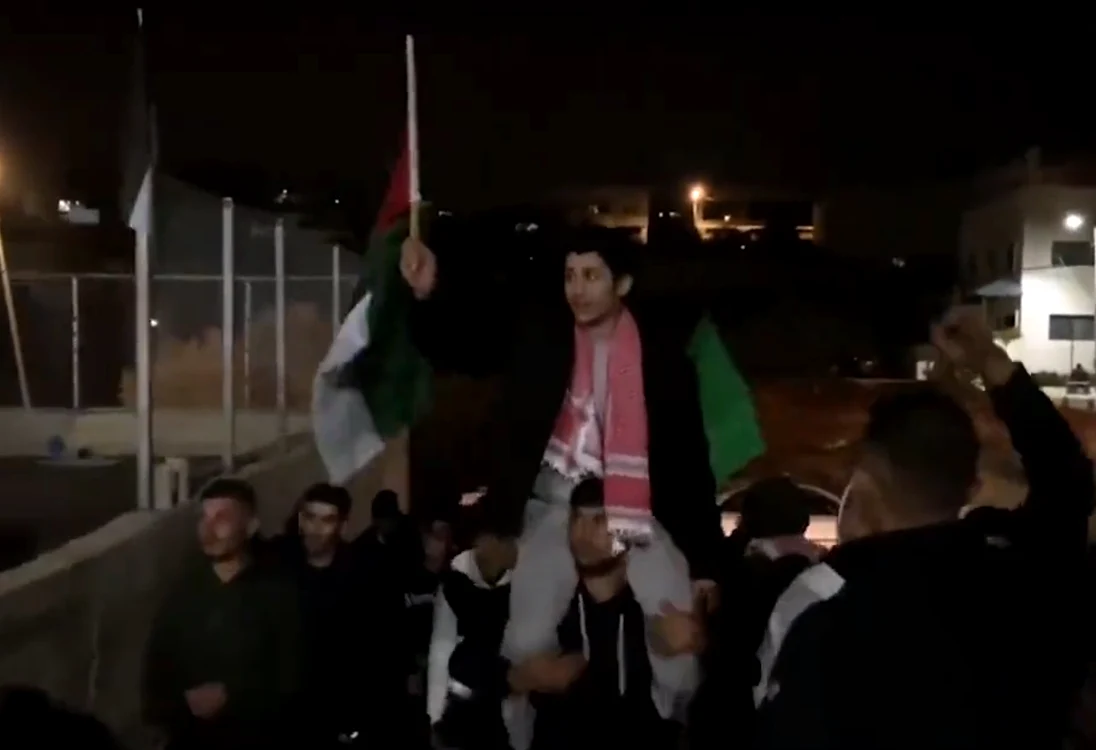 Palestinienii i-au primit pe cei eliberați ca pe niște eroi FOTO
