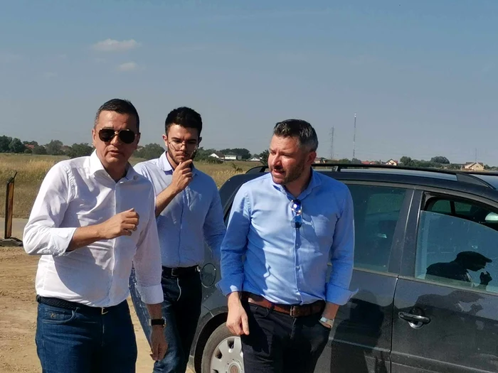 Grindeanu pe șantierul Centurii Timișoara-Sud FOTO Ștefan Both