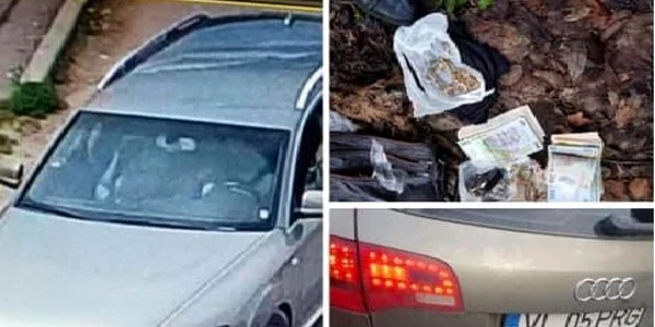 Masina cu care s-au deplasat hoaţele din Craiova care au furat de la un sălăjean peste 50.000 de lei prin ţară în operaţiunea Năvodul Foto Facebook 