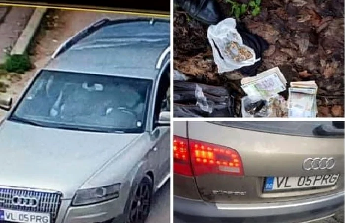 Maşina cu care s-au deplasat hoaţele din Craiova care au furat de la un sălăjean peste 50.000 de lei, prin ţară li prada lor. Operaţiunea Năvodul; Foto: Facebook