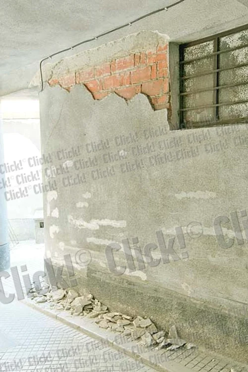 Maria Rudeanu ne arată  în ce hal sunt pereţii  din dormitor. Cutremurele  au lăsat urme adânci(Fotografii: Dorin Constanda )