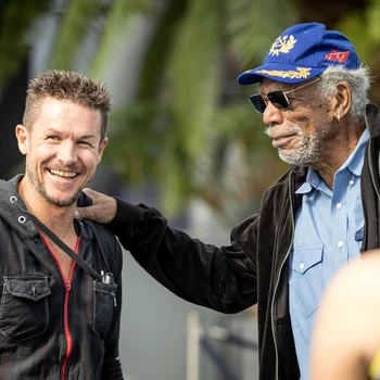 Felix Baumgartner si Morgan Freeman jpg