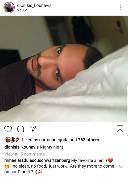 "Extraterestrul meu preferat", un alt alint pe care Mihaela îl foloseşte cu Dionisis