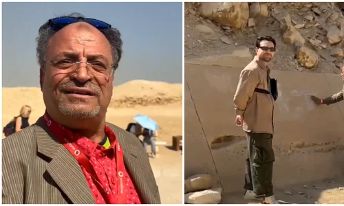 Ghid turistic, arestat în Egipt pentru că a desenat pe o piramidă antică FOTO: captură video X