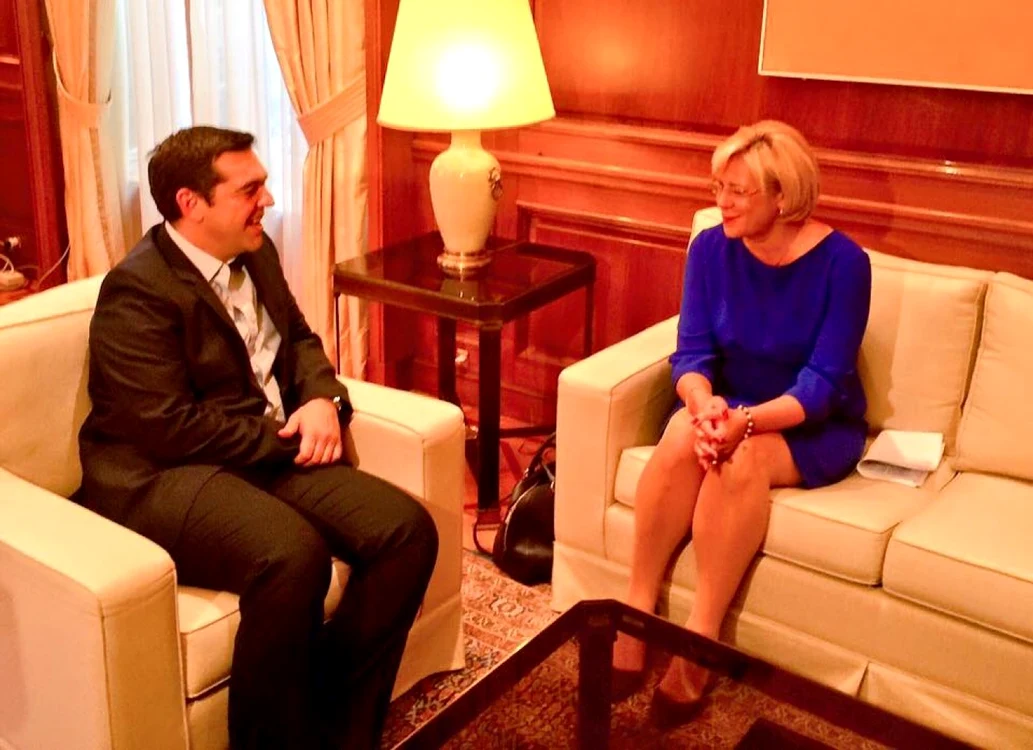 Corina Cretu s-a întâlnit cu Alexis Tsipras FOTO Facebook Corina Cretu