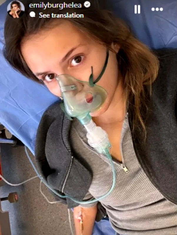 Emily Burghelea, șase zile pe patul de spital foto: Instagram 