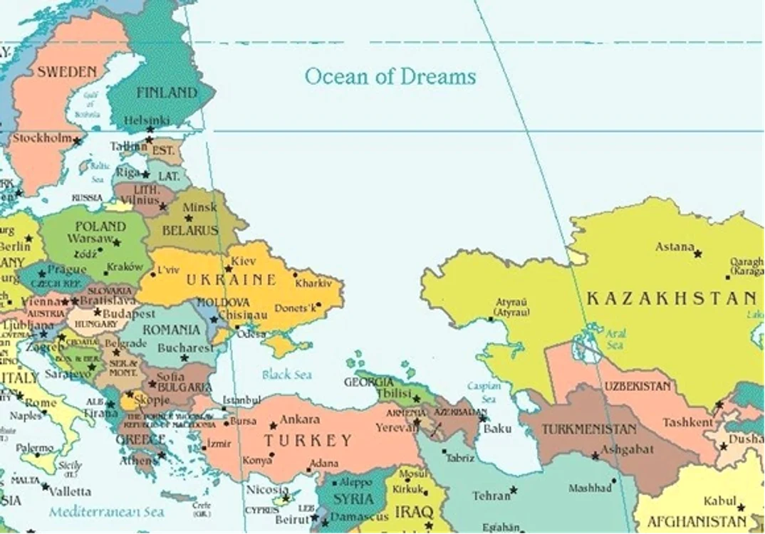 Oceanul visurilor. Sau al coșmarurilor. Depinde de perspectiva geografiei imaginare. Sursa: reddit