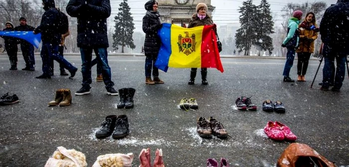 Protest pro-european la Chişinău, în preziua alegerilor