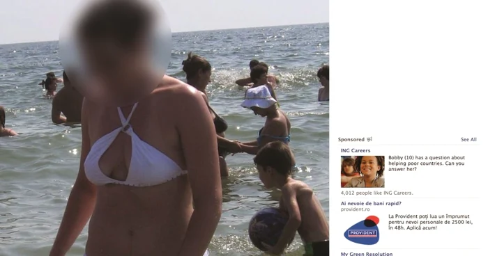 Alături de fotografiile poliţistei au fost postate şi mesaje denigratoare. Foto: Facebook