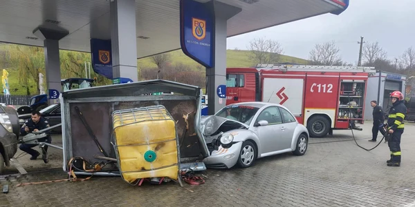 accident la o benzinarie din Bistrita webp