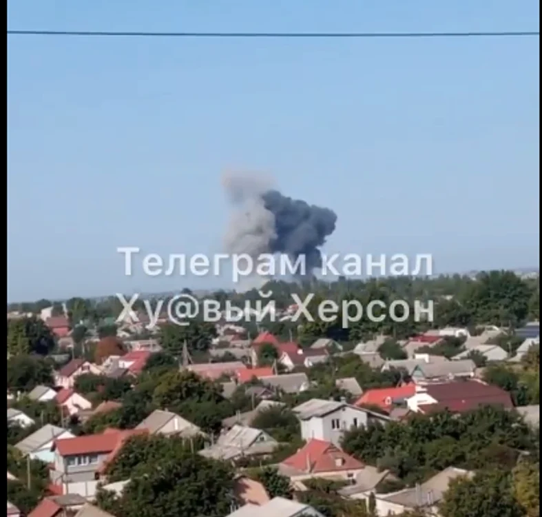 Explozii s-au produs marți la periferia orașului ocupat Herson FOTO Twitter