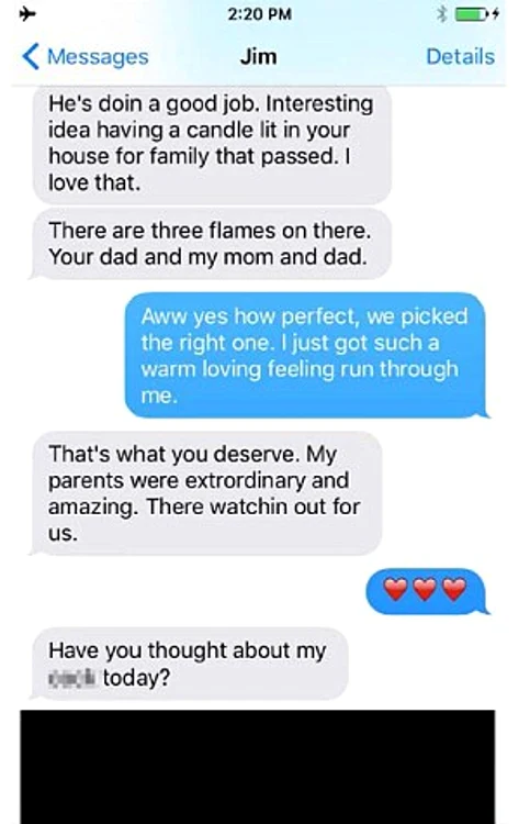 În acest mesaj, Jim și Cathrione discută detalii intime care dovedesc încă o dată că făceau sex des, ceea ce dovedește că Jim ar fi infectat-o cu BTS