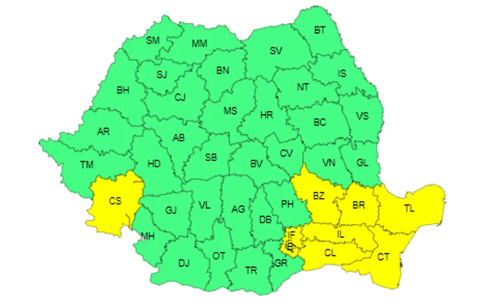 ANM anunță intensificări ale vântului în sud estul României - Foto ANM