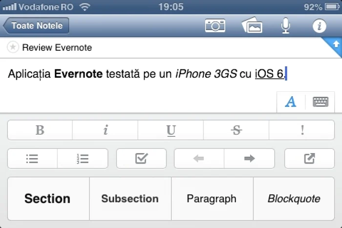 evernote pentru iphone 3gs