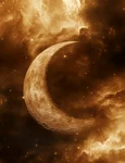 moon seen phase with sepia style effect jpg