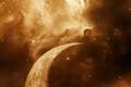 moon seen phase with sepia style effect jpg