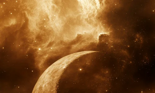 moon seen phase with sepia style effect jpg
