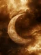 moon seen phase with sepia style effect jpg